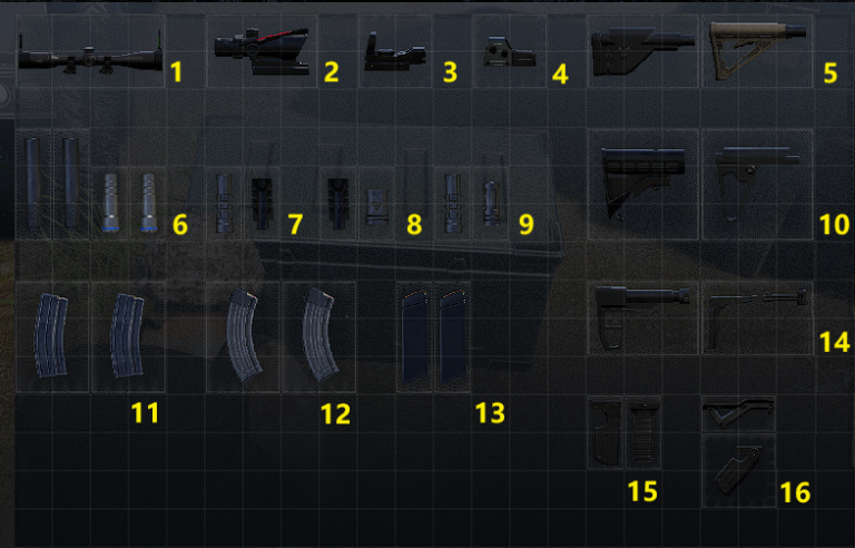 Firearms + Weapon Mods in No One Survived